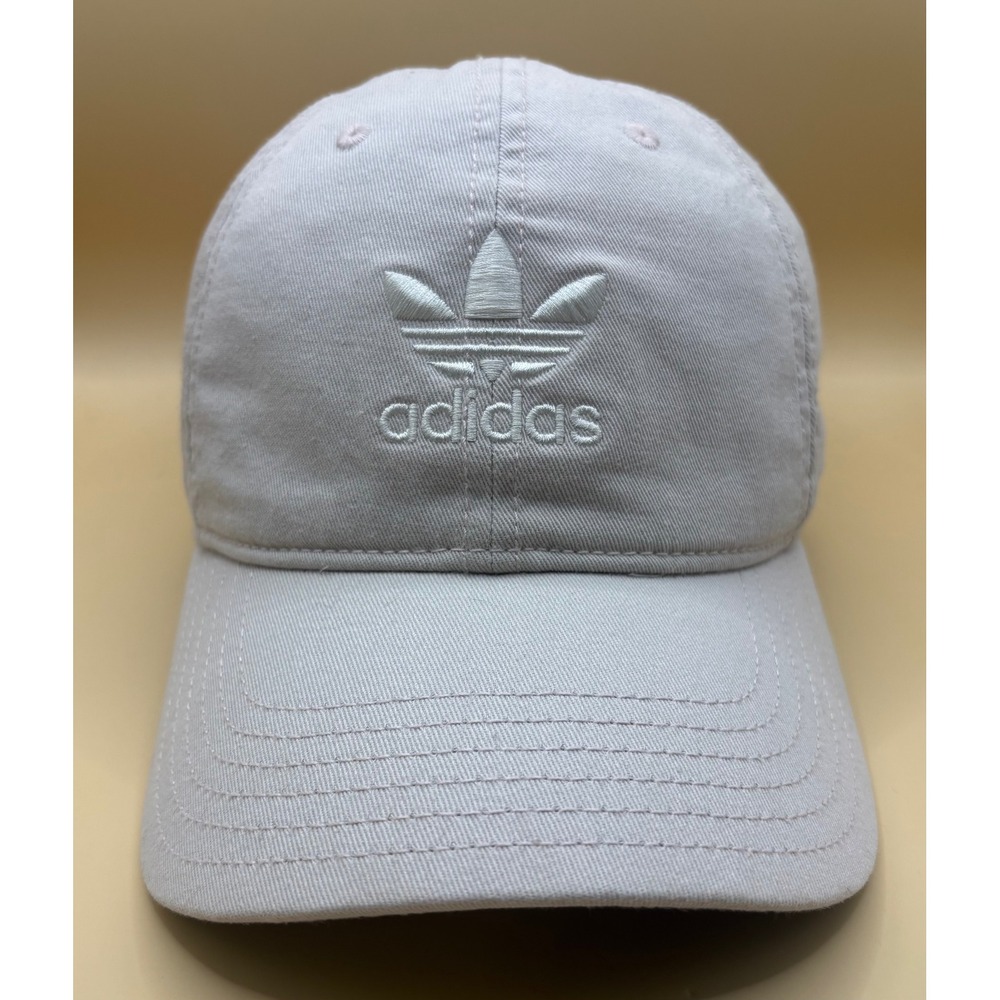 Adidas Baseball Cap Trefoil‎ Logo Embroidered Gray/Pink Cotton Adjustable Strap